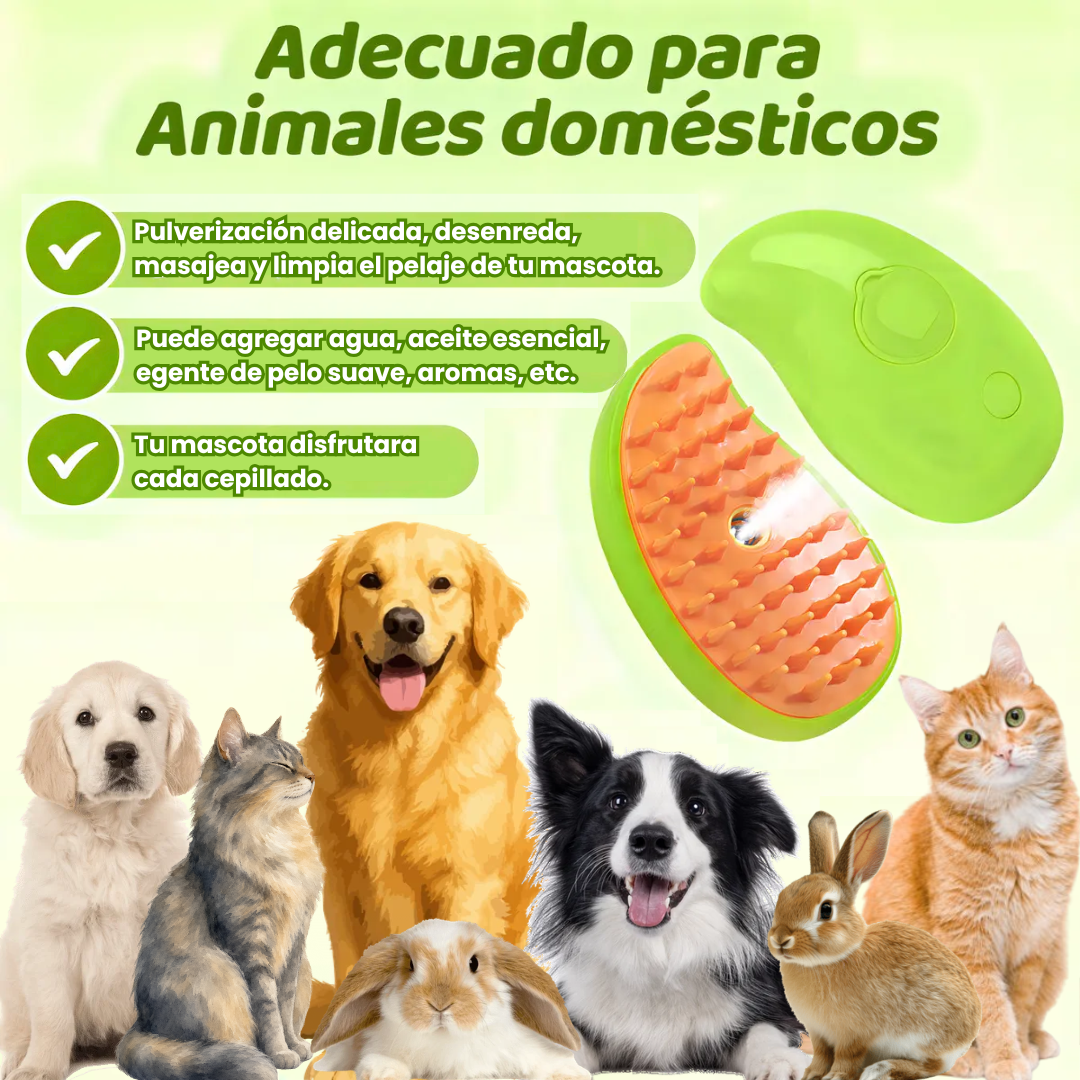 Cepillo a Vapor 3 en 1 para Mascotas