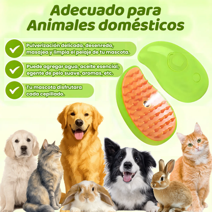 Cepillo a Vapor 3 en 1 para Mascotas