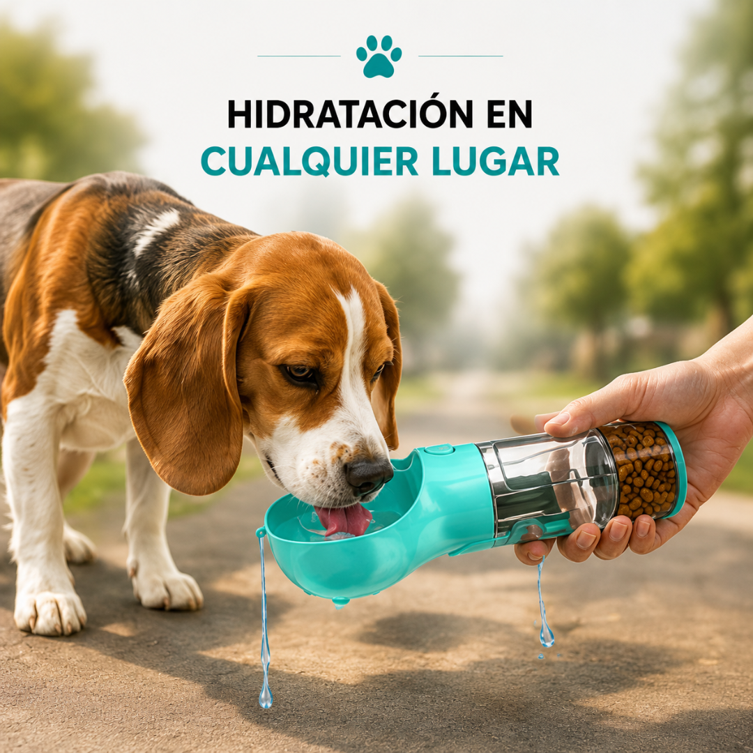 Botella Portátil 4 en 1 Multifuncional Para Mascotas
