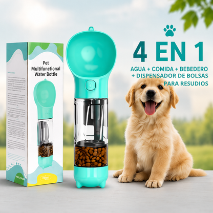 Botella Portátil 4 en 1 Multifuncional Para Mascotas