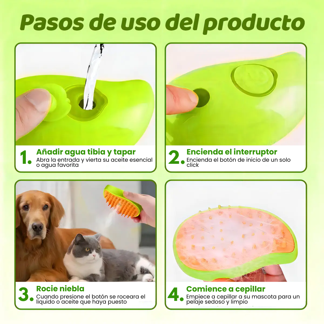 Cepillo a Vapor 3 en 1 para Mascotas