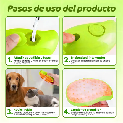 Cepillo a Vapor 3 en 1 para Mascotas